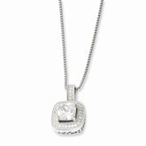 Sterling Silver 925 Necklace with CZ Embers Elegant Pendant - 18
